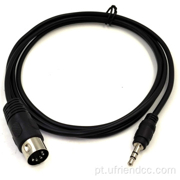 Minidin MIDI Plug para cabo de áudio de transferência de 3,5 mm